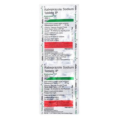 Rabemac 10mg Tablet 10'S - Ulcer/Reflux/Flatulence-Aaa