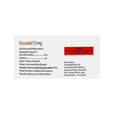 ROVALET 5mg Tablet 10's - High Cholesterol-Dys