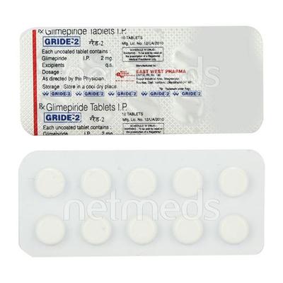 Gride 2mg Tablet 10'S - Diabetes-Ant