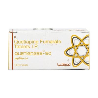 Quetigress 50mg Tablet 10'S - Schizophrenia-Aps