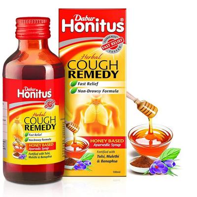 Dabur Honitus Herbal Cough Remedy With Tulasi,Mulethi & Banasphsa Syrup 100 ml - Speciality Medicines