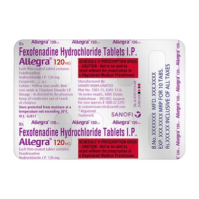 Allegra 120mg Tablet 10'S - Allergies-Ant