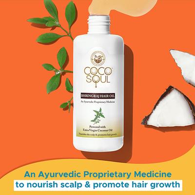 Coco Soul Bhringraj Hair Oil With Extra Virgin Coconut Oil - Makers Of Parachute Advansed 200 ml - Hair Oils