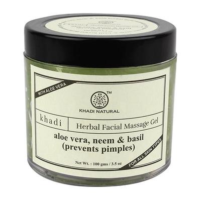 Khadi Natural Herbal Facial Massage Gel - Aloevera Neem & Basil 100 gm - Face Gels