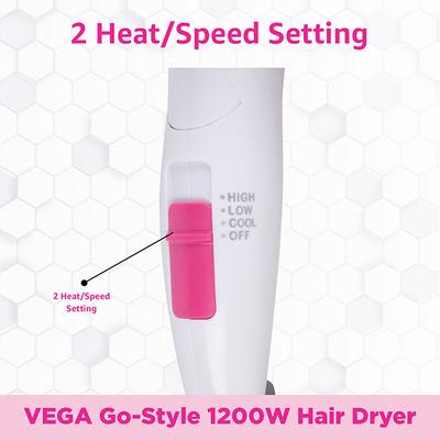 VEGA Go Style 1200w Hot & Cool Foldable Hair Dryer (VHDH-18) White 1 gm - Hair Dryers