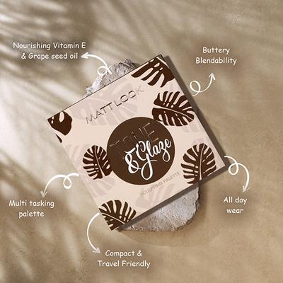 Matt Look Tone & Glaze Sculpting Face Palette for Makeup with Blushes, Highlighters & Contour, Super Sculpt-01 18.92 gm - Contour