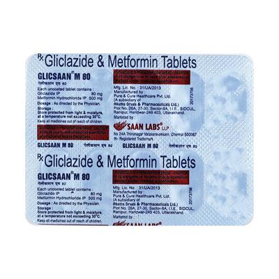 GLICSAAN M 80mg Tablet 10's - Diabetes-Ant