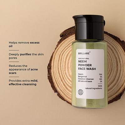 Brillare Neem Powder Face Wash For Clear, Purified, Acne Prone Skin 15 gm - Face Wash & Cleansers