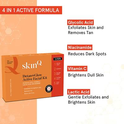 SkinQ Glow & Detan DIY Active Facial Kit - Single Use 25 ml - Facial Kits
