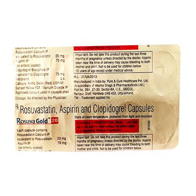Rosuva Gold 20mg Capsule 10'S - High Cholesterol-Dys