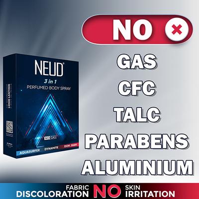 NEUD 3-in-1 Perfumed Body Sprays for Men, Long-Lasting, No Gas, No CFC - (3x120ml Each) 3's - Men Perfumes (Edt/Edp)