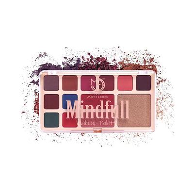 Matt Look 13 Shades Mindful Eyeshadow Baked Highlighter Blush Makeup Palette Smooth Blendable Colors- 01 16.5 gm - Face Palettes
