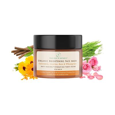 Precious & Nature'S Organic Brightening Face Mask with Calendula Licorice Rose and Wheatgrass 25 gm - Face Mask