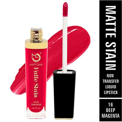 Matt Look Matte Stain Non Transfer Long Lasting Liquid Lipstick for Hydrated - Deep Magenta 6 gm - Liquid Lipsticks