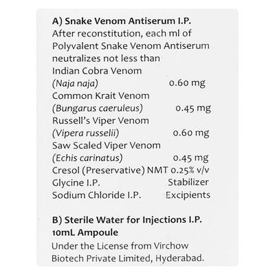 ANTI SNAKE VENOM Injection 10ml - Vaccines