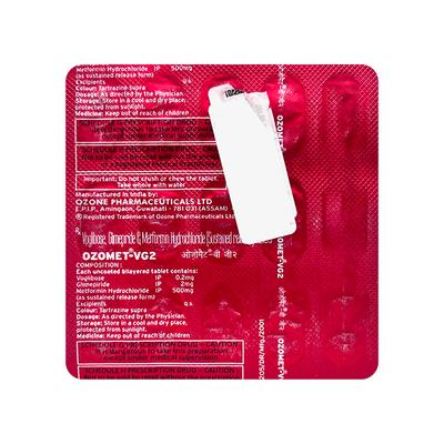 Ozomet VG 2mg Tablet 15'S - Diabetes-Ant