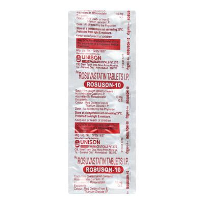 Rosuson 10mg Tablet 10'S - High Cholesterol-Dys