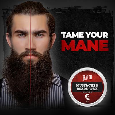Beardo Mustache & Beard Wax - Extra Strong 50 gm - Beard Wax