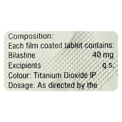 BILASHINE 40mg Tablet 10's - Allergies-Ant