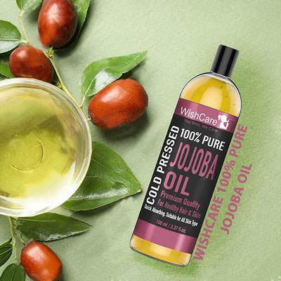 Wishcare 100% Pure Cold Pressed Jojoba Oil For Hair & Skin-Strengthens Hair-Moisturizes Skin (100ml) - Hair Oils