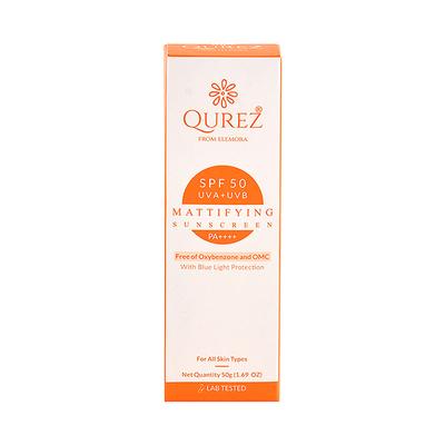 Qurez Mattifying Sunscreen Spf 50 Pa Plus With Blue Light Protection Oxybenzone & Omc Free 50 gm - Face Sunscreen