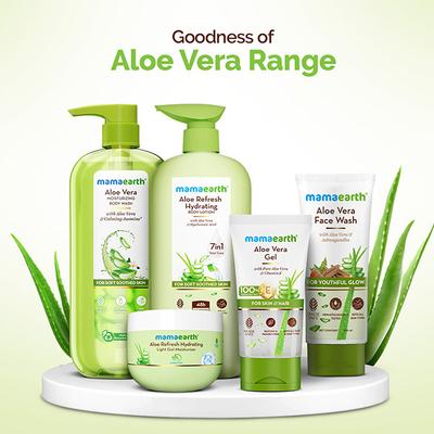 Mamaearth Aloe Vera Gel with 100% Pure & Natural Aloe Vera & Vitamin E for Skin & Hair 150 ml - Face Moisturizers