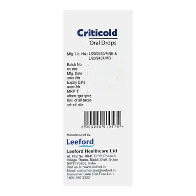 CRITICOLD Orange Flavour Drops 15ml - Cough And Cold-Cou