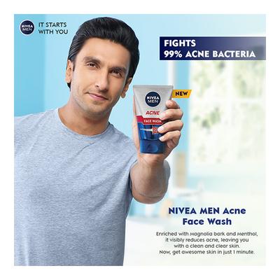 Nivea Men Acne Face Wash 100 gm - Face Wash & Cleansers