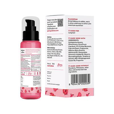 Plum Hibiscus and Ceramides Smoothing Hair Serum Smoothens, Reduces Split End Damage, Nourishes, Controls Frizz 75ml - Hair Serums