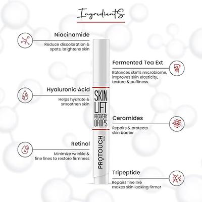 Protouch Skin Lift Combo, Skin lift Device & Recovery Drops, Facial Massager for Youthful Bright Uplifted Glowing Facial at Home 1's - Others