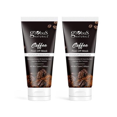 Globus Naturals Coffee Peel Off Mask for Skin Brightening, Suitable for All Skin Types,100gm each 2's - Masks & Peels