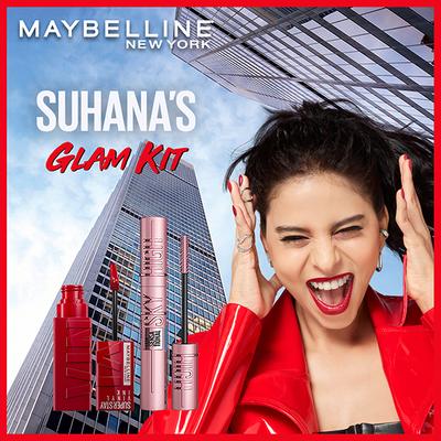 Maybelline New York Suhanas Glam Kit Vinyl Ink Lipstick 6Ml and Sky High Mascara 4.2Ml Pouch Free 1's - Lipsticks