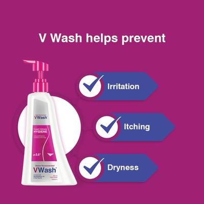 Vwash Plus Expert Intimate Hygiene PH 3.5 Enrich with Sea Buckthorn Oil and Tea Tree Oil 350ml - Panty Liners