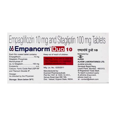 EMPANORM DUO 10 Tablet 10's - Diabetes-Ant