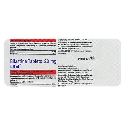 UBIL 20mg Tablet 10's - Allergies-Ant