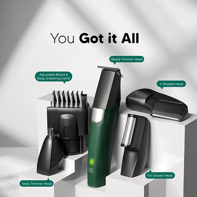 Letsshave Beard Body & Balls All In One Trimmer, Men Cordless Multi Grooming Set with Beard Trimmer, Nose Trimmer, Foil Shaver & Balls & Body Trimming Head 1's - Trimmers