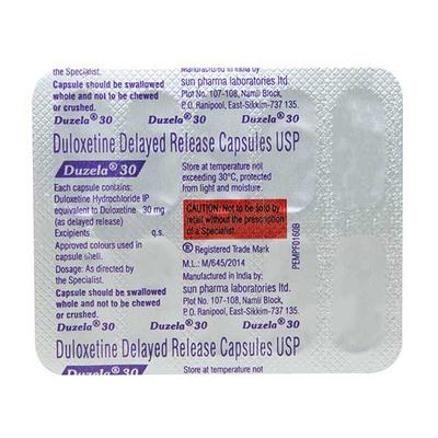 Duzela 30mg Capsule 10'S - Depression-Ant