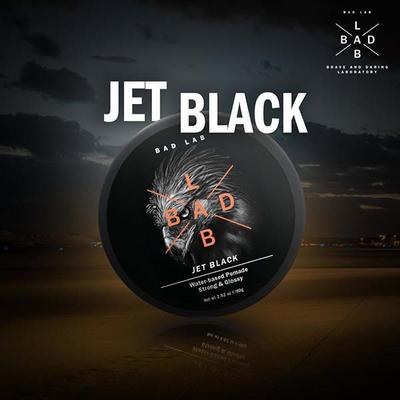 Bad Lab Jet Black Water-based Pomade, Strong & Glossy 40 gm - Pomades