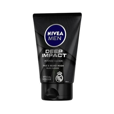 Nivea Men Deep Impact Face & Beard Wash - Intense Clean 100 gm - Face Wash & Cleansers