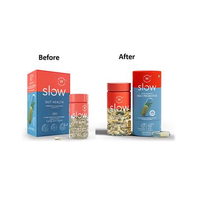 Wellbeing Nutrition Slow Daily Probiotics + Omega3 Clinically Proven 60 Billion CFU, 14 Unique Strains - Digestive Health