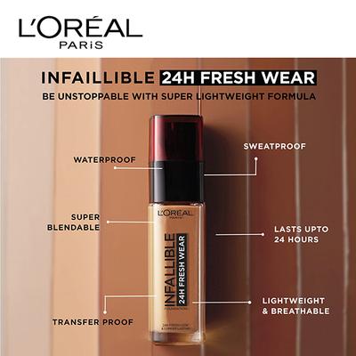 L'Oreal Paris Infallible 24H Fresh Wear Foundation, 150 Radiant Beige 30 Gm - Foundation