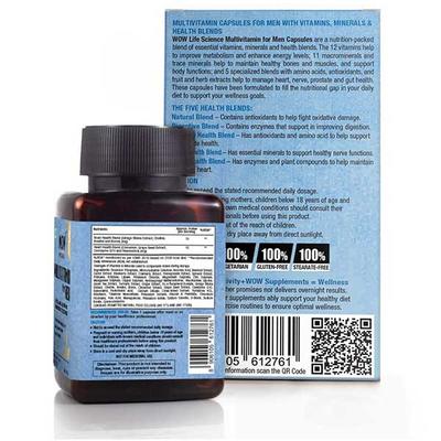 WOW Life Science Multivitamin Veg Capsule for Men 30's - Multi-Vitamins