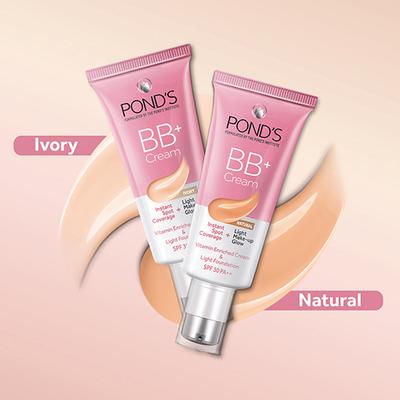 Pond'S Bb+ Cream, Instant Spot Coverage + Light Make-Up Glow, Natural SPF30 PA++ 30gm - Lotions & Creams