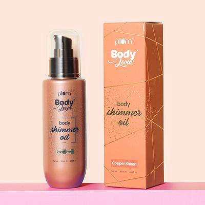 Plum BodyLovin' Body Shimmer Oil - Copper Sheen, Long-lasting shimmer, Deep moisture, Fruity Fragrance 90 ml - Massage Oils