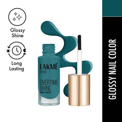 Lakme 9 to 5 Primer + Gloss Nail Colour Emerald Power 6 ml - Nail Polish