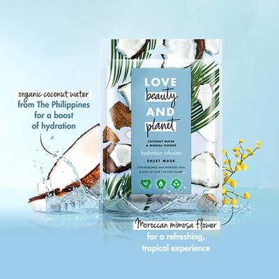 Love Beauty And Planet Coconut Water & Mimosa Flower Sheet Mask 25 ml - Sheet Masks