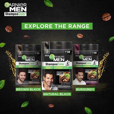 Garnier Men Shampoo Color Shade 1 Natural Black 10ml+10ml - Crème