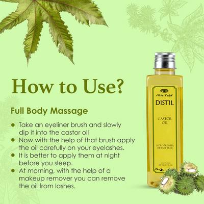 Aloe Veda Distil Cold Pressed Castor Oil (Hexane Free) 200 ml - Massage Oils