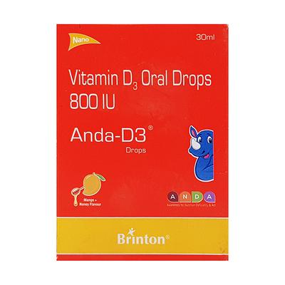 Anda D3 Mango + Honey Flavour Drops 30ml - Supplements-Vam
