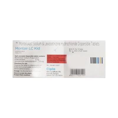 Montair LC Kid Dispersible Tablet 10'S - Allergies-Ant